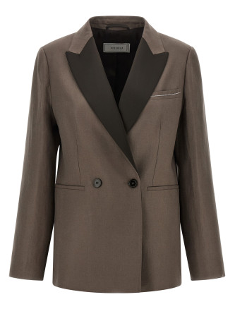 Пиджак, костюм PESERICO Satin linen blazer