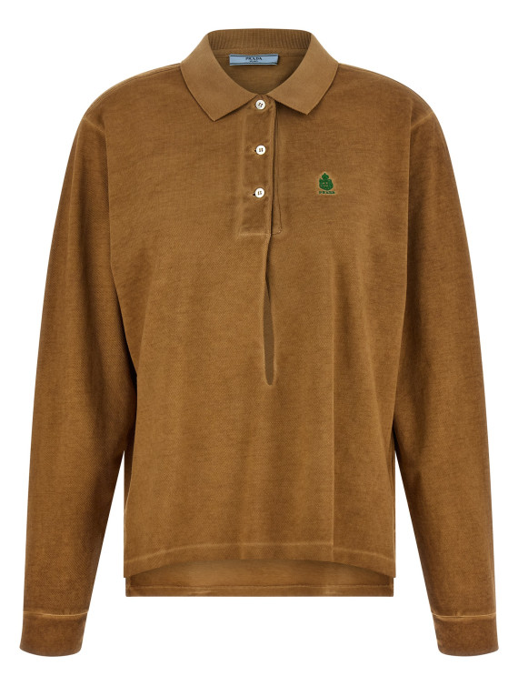 Поло PRADA Logo embroidery polo shirt (39669RSOOO19OVF0241) #1