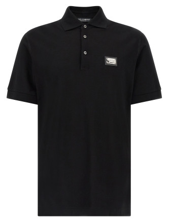 Поло DOLCE & GABBANA Logo plate polo shirt