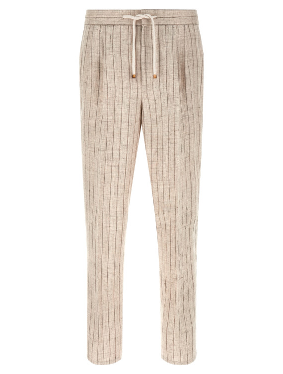 Брюки BRUNELLO CUCINELLI Striped linen trousers (MZ412E1710C6183) #1