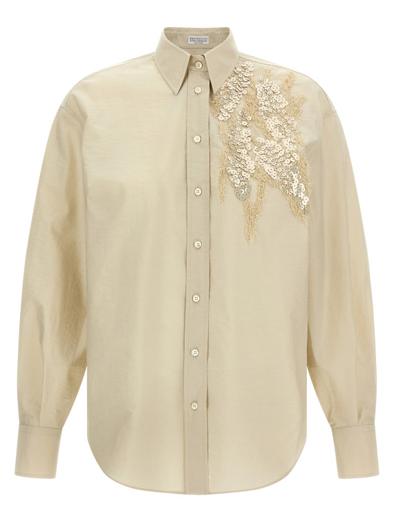 Рубашка, блузка BRUNELLO CUCINELLI Sequin embroidery shirt (M0F79RJ926C9593) #1