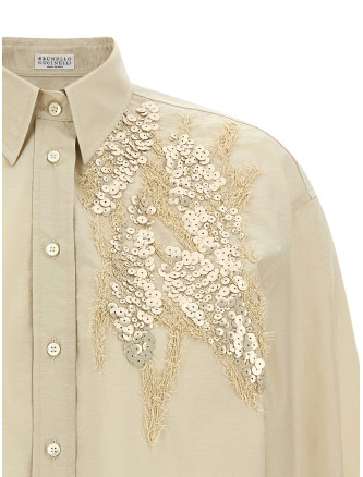 Рубашка, блузка BRUNELLO CUCINELLI Sequin embroidery shirt (M0F79RJ926C9593) #