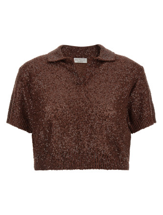 Поло BRUNELLO CUCINELLI Knitted polo shirt