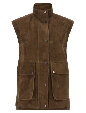 Жилет BRUNELLO CUCINELLI Couture suede vest
