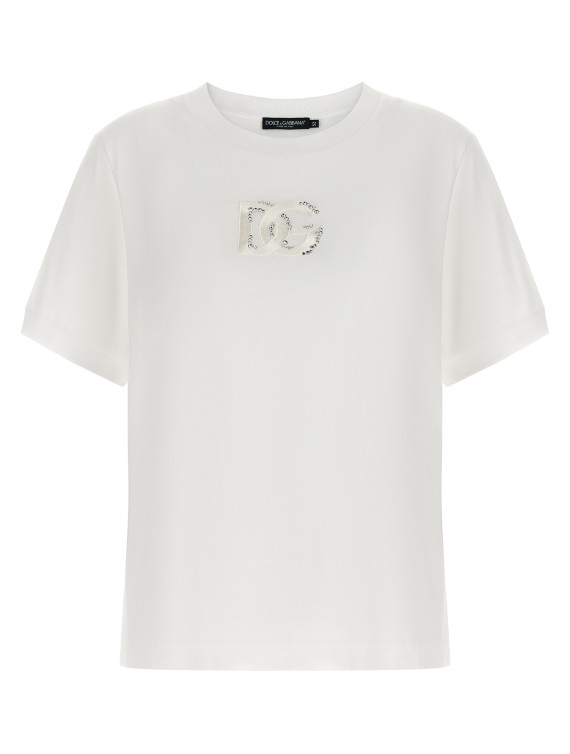 Футболка DOLCE & GABBANA Logo embroidery t-shirt (F8N08ZGDDMBW0800) #1