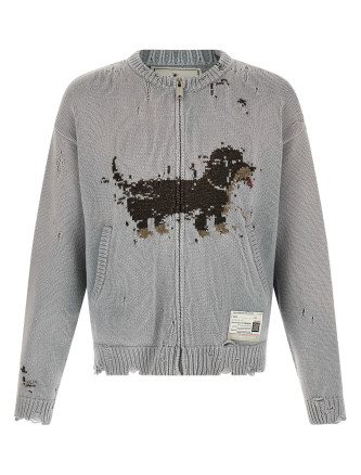 'Dog Jacquard Knit' cardigan