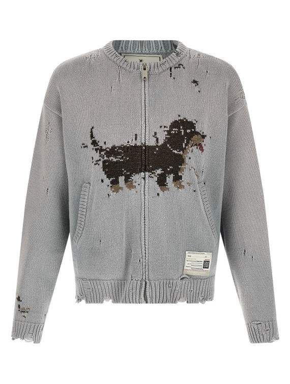 'Dog Jacquard Knit' cardigan (A16CD501BLUE) #1