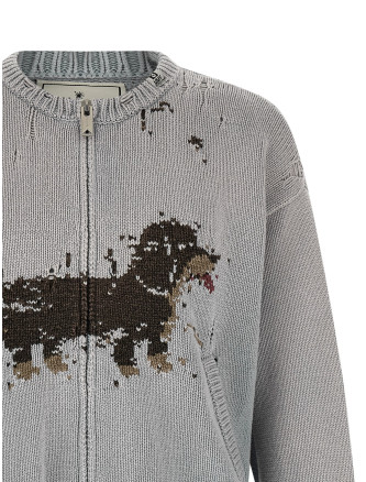 'Dog Jacquard Knit' cardigan (A16CD501BLUE) #