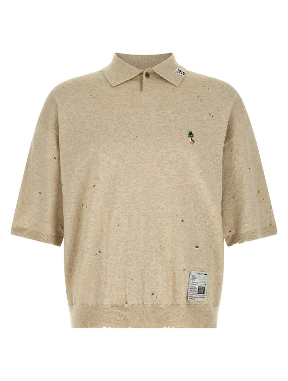 Поло MAISON MIHARA YASUHIRO Embroidery polo shirt (J16SW713WHITE) #1