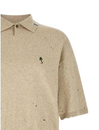 Поло MAISON MIHARA YASUHIRO Embroidery polo shirt (J16SW713WHITE) #