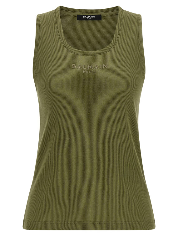 Повседневный топ BALMAIN Logo embroidery tank top (GF0EB075BD10UIY) #1