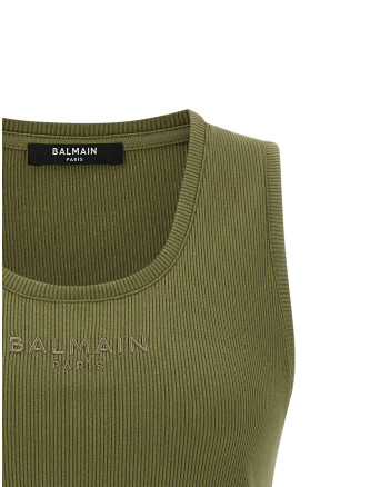 Повседневный топ BALMAIN Logo embroidery tank top (GF0EB075BD10UIY) #