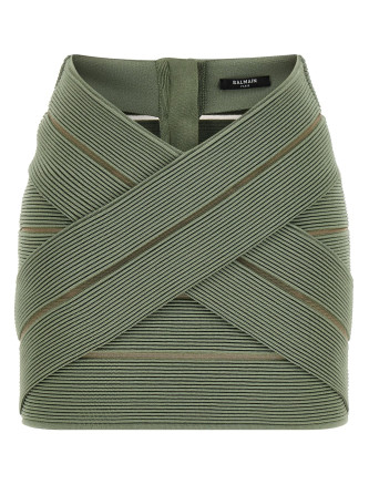 Макси BALMAIN V-shaped waist skirt