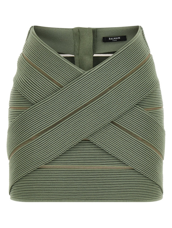 Макси BALMAIN V-shaped waist skirt (GF0LBB48KJ757EU) #1