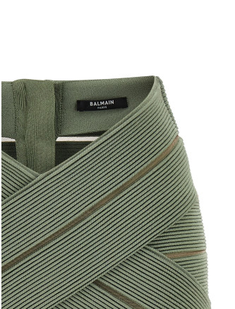 Макси BALMAIN V-shaped waist skirt (GF0LBB48KJ757EU) #