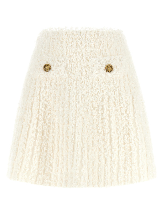 Макси BALMAIN Plumetis tweed skirt (GF0LBB49KJ890KA) #1