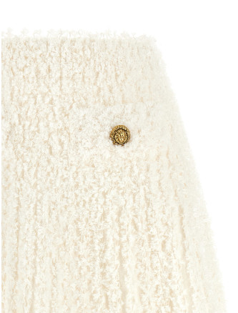 Макси BALMAIN Plumetis tweed skirt (GF0LBB49KJ890KA) #