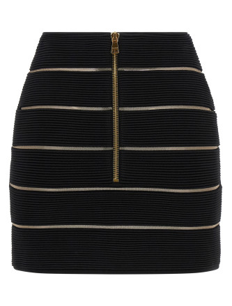 Макси BALMAIN V-shaped waist skirt (GF0LBB48KJ750PA) #