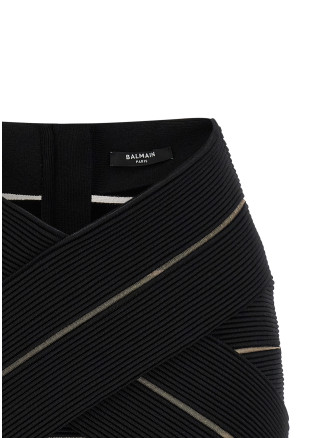 Макси BALMAIN V-shaped waist skirt (GF0LBB48KJ750PA) #