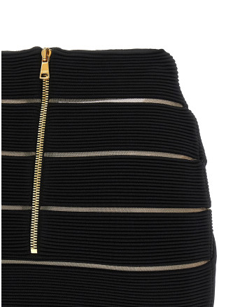 Макси BALMAIN V-shaped waist skirt (GF0LBB48KJ750PA) #