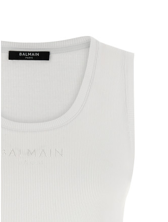 Повседневный топ BALMAIN Logo embroidery tank top (GF0EB075BD10GDI) #