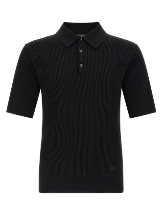 Поло DOLCE & GABBANA Micro-ribbed polo shirt