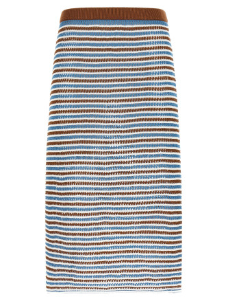 Миди MARNI Striped crochet skirt