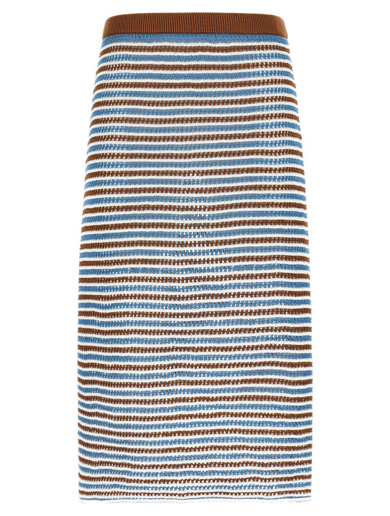 Миди MARNI Striped crochet skirt (GOMD0128Q0UFCB35CRM30) #1