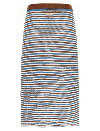 Миди MARNI Striped crochet skirt (GOMD0128Q0UFCB35CRM30) #