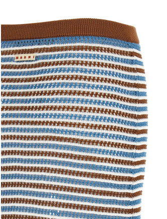 Миди MARNI Striped crochet skirt (GOMD0128Q0UFCB35CRM30) #