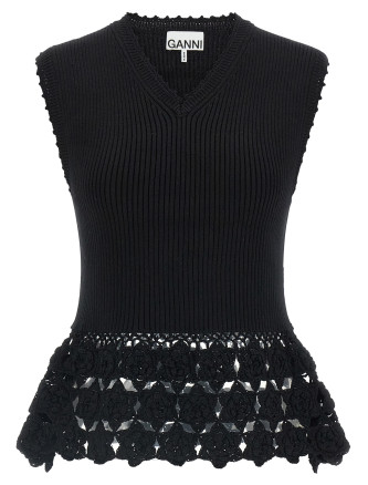 Жилет GANNI 'Cotton Crochet'