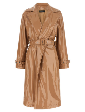 Пальто, тренч DOLCE & GABBANA Vinyl trench coat