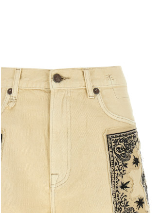 Бермуды, шорты R13 'X-BF' (R13WD191D446BECRUBANDANAAPPLIQUE) #