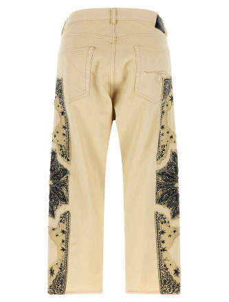 Джинсы R13 'X-BF' (R13WD211D495BECRUBANDANAAPPLIQUE) #