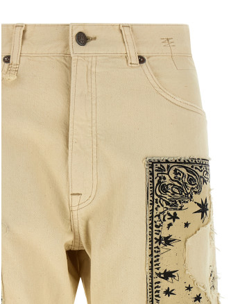 Джинсы R13 'X-BF' (R13WD211D495BECRUBANDANAAPPLIQUE) #