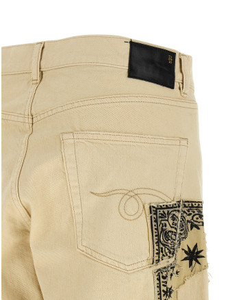 Джинсы R13 'X-BF' (R13WD211D495BECRUBANDANAAPPLIQUE) #