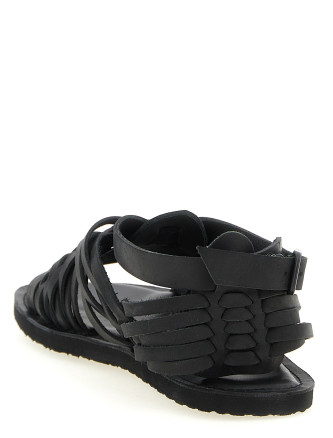 Плоские сандалии YOHJI YAMAMOTO Braided leather sandals (HKE03768BLACK2) #