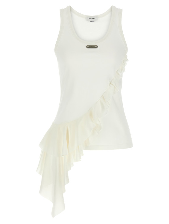 Повседневный топ MCQUEEN Silk ruffle tank top (870702QLAEZ9007) #1