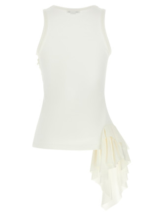 Повседневный топ MCQUEEN Silk ruffle tank top (870702QLAEZ9007) #