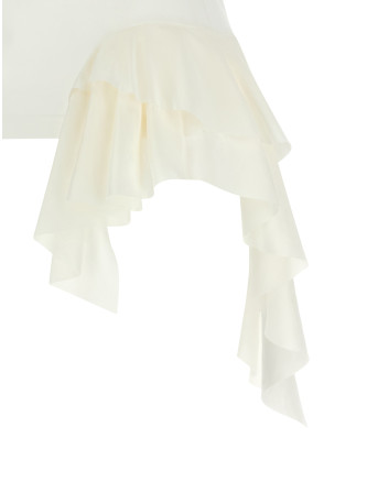 Повседневный топ MCQUEEN Silk ruffle tank top (870702QLAEZ9007) #