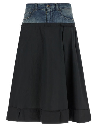 Миди MAISON MARGIELA Denim insert skirt
