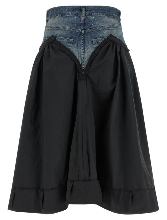 Миди MAISON MARGIELA Denim insert skirt (S51ME0049MTN142900) #