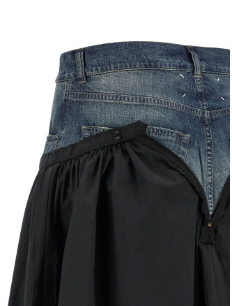 Миди MAISON MARGIELA Denim insert skirt (S51ME0049MTN142900) #