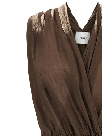 Макси NUDE Linen blend dress (1103E2642708) #