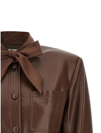 Комбинезон SELF PORTRAIT Leather effect jumpsuit (SS26039JSBRBROWN) #