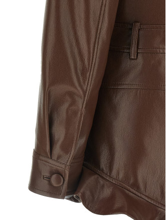 Комбинезон SELF PORTRAIT Leather effect jumpsuit (SS26039JSBRBROWN) #