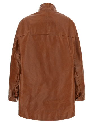 Кожаная куртка PRADA Antiqued leather caban (56A242SOOO180OF0134) #