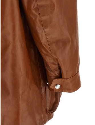 Кожаная куртка PRADA Antiqued leather caban (56A242SOOO180OF0134) #