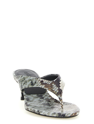 Босоножки на среднем каблуке ROTATE BIRGER CHRISTENSEN Snake leather mules (11610130933093) #