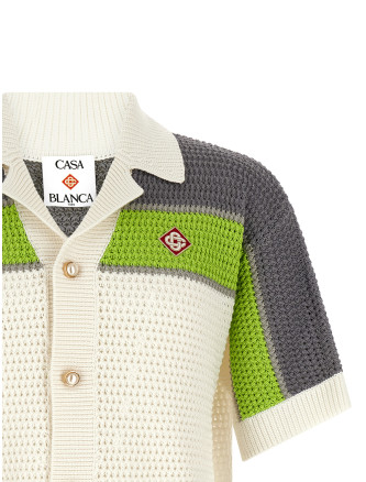 Рубашка, блузка CASABLANCA 'Stripe Crochet' (MSP26KW120701) #